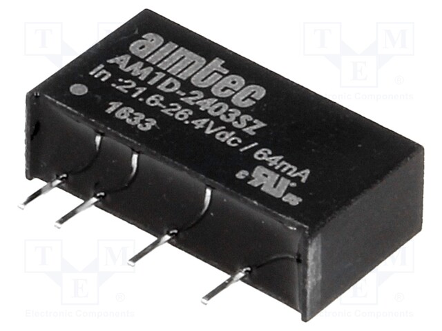 Converter: DC/DC; 1W; Uin: 21.6÷26.4V; 3.3VDC; Iout: 300mA; SIP7