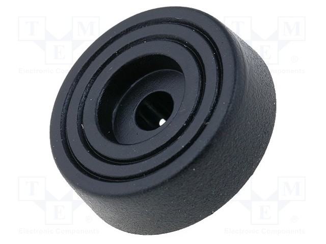 Quick mounting foot; black; polyetylene; A: 8mm; B: 20.8mm; D: 6.4mm