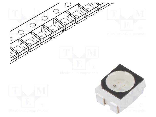 LED; SMD; 3528,PLCC4; yellow/blue; 3.5x2.8x1.9mm; 120°; 20mA