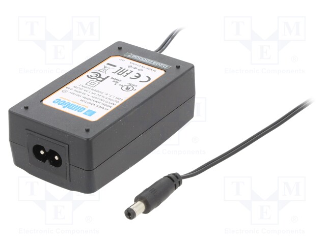 Power supply: switched-mode; 15VDC; 1.5A; Out: 5,5/2,1; 22.5W; 86%