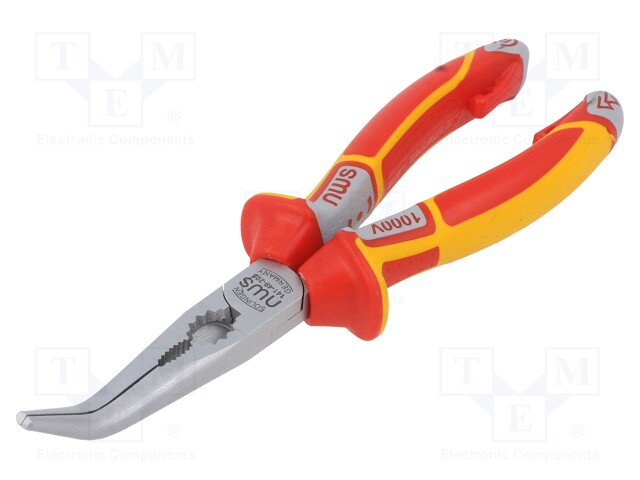 Pliers; insulated,curved,telephone; 205mm; Cut: with side face