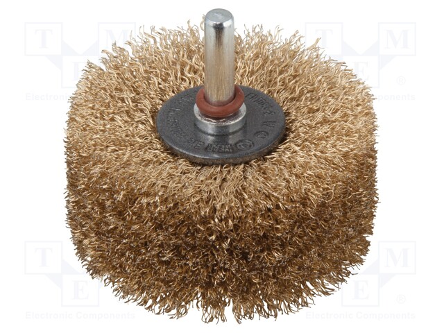 Brush; 80mm; for wood; Mounting: rod 8mm; V: wire; Plating: brass