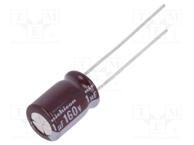 Capacitor: electrolytic; low impedance; THT; 1uF; 160VDC; ±20%