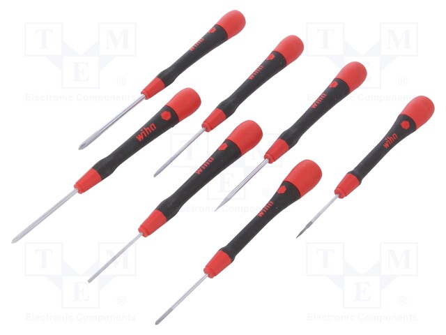 Screwdrivers; Pcs: 7; precision; Bit: Phillips,slot