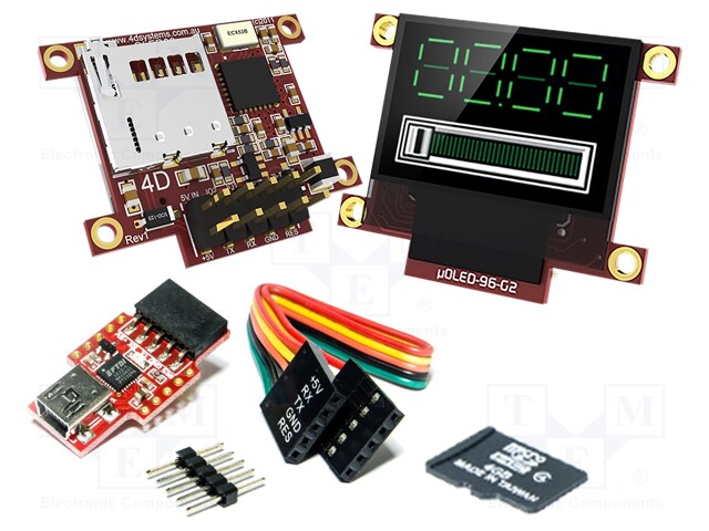 Dev.kit: with display; OLED; 0.96"; 96x64; Display: graphical; 160°
