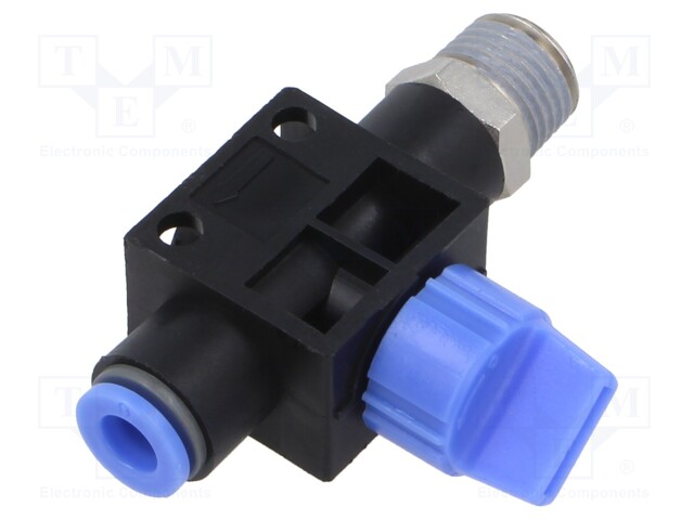 Shutoff valve; 0÷10bar; nickel plated brass,PBT; Thread: 1/4"