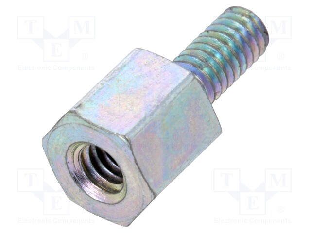 Screwed spacer sleeve; Int.thread: M2,5; 5mm; Ext.thread: M2,5