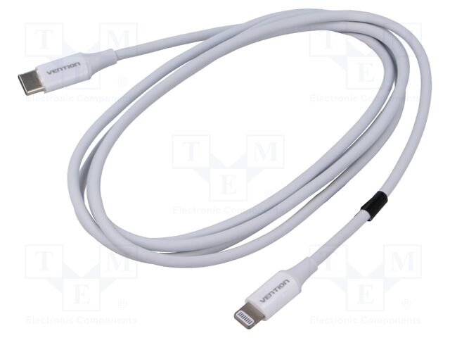 Cable; Apple Lightning plug,USB C plug; nickel plated; 1.5m