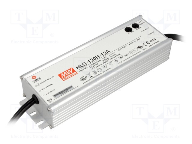 Power supply: switched-mode; LED; 120W; 12VDC; 10.8÷13.5VDC; 5÷10A