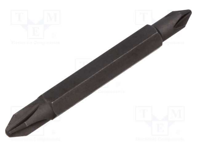 Screwdriver bit; Phillips; PH1,PH2; Overall len: 60mm