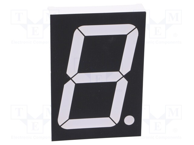 Display: LED; 7-segment; 56mm; red; 50mcd; cathode; No.char: 1; 2.3"