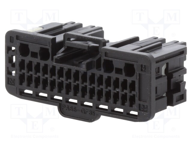 Connector: automotive; Mini50; plug; male; PIN: 34; for cable; black
