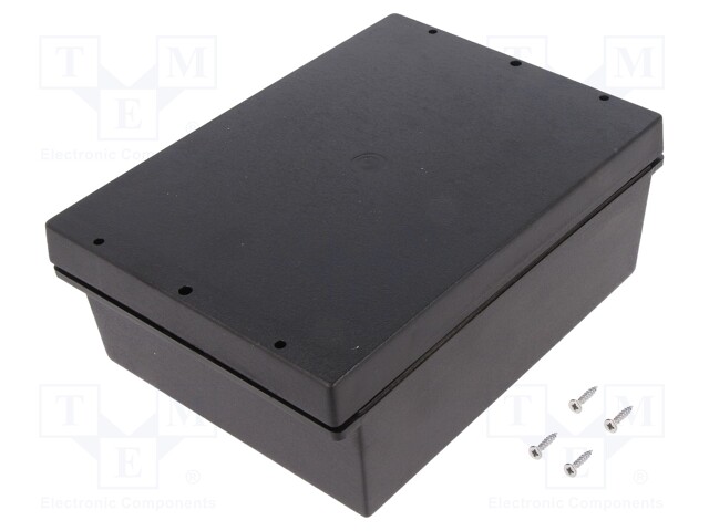 Enclosure: multipurpose; X: 144mm; Y: 198mm; Z: 73mm; ABS; black; IP67