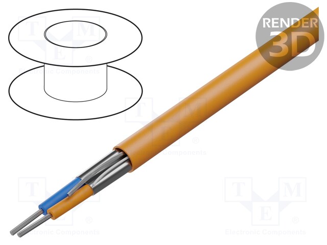 Wire; FIELDBUS; 1x2x22AWG; stranded; Cu; Al-PET foil; PVC; orange