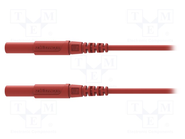 Test lead; 16A; 4mm banana plug-4mm banana plug; Len: 2m; red