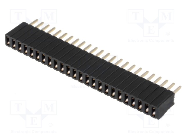 Socket; pin strips; female; PIN: 24; straight; 1.27mm; THT; 1x24