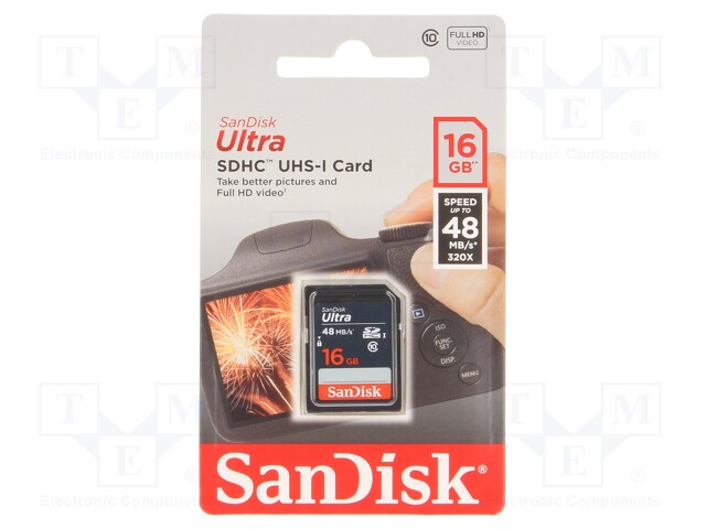 Memory card; SD HC; 16GB; Class 10