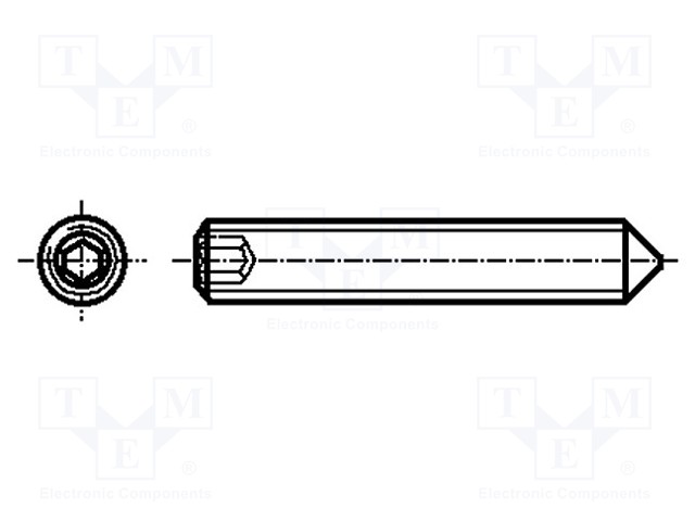 Screw; M3x8; DIN: 914; Head: without head; imbus; steel; HEX 1,5mm