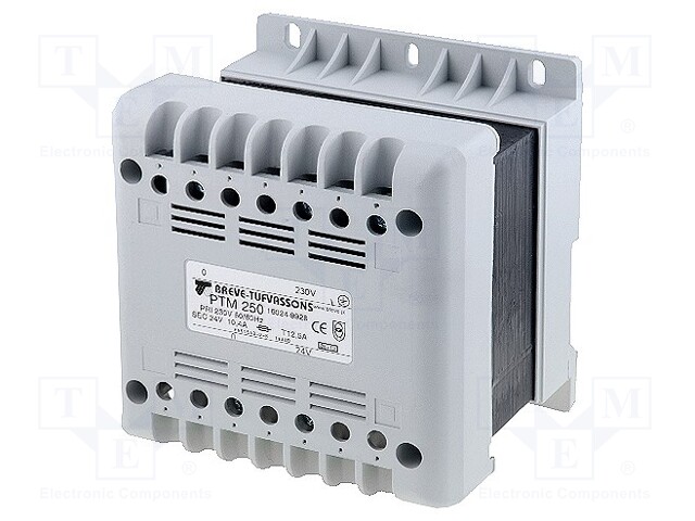 Transformer: mains; 250VA; 230VAC; 12V; Leads: terminal block; IP21