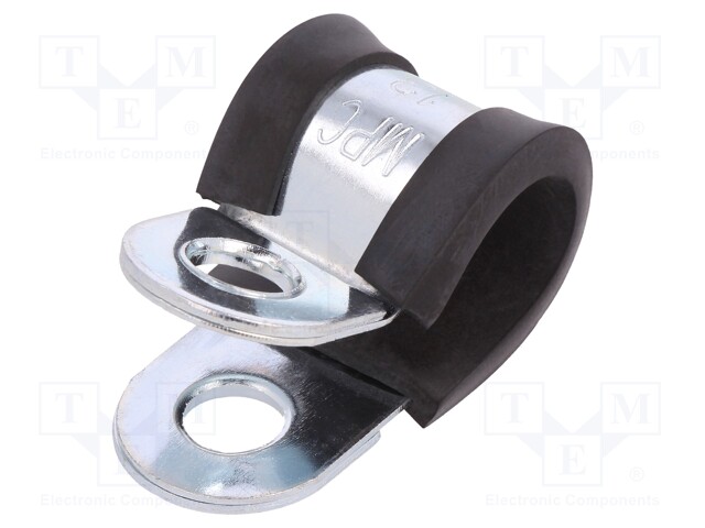 Fixing clamp; ØBundle : 13mm; W: 20mm; steel; Cover material: EPDM