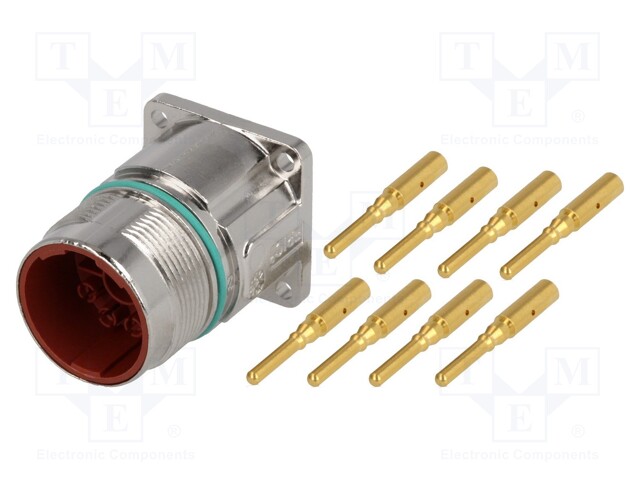 Connector: M23; socket; PIN: 8(4+4); male; crimped; straight; IP68