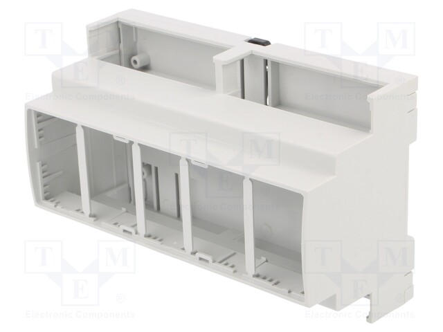 Enclosure: for DIN rail mounting; ABS; grey; No.of mod: 8; UL94V-0