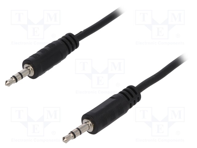 Cable; Jack 3.5mm plug,both sides; 3m; black