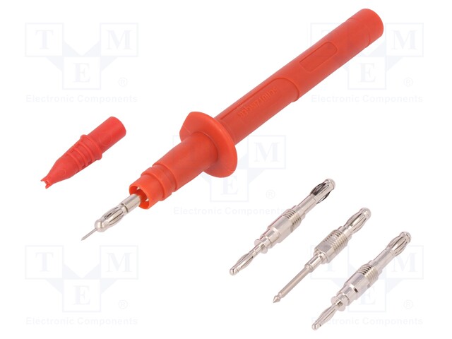 Kit of test probes; 5A; 1kV; red; Conform to: EN61010 1000VCAT II