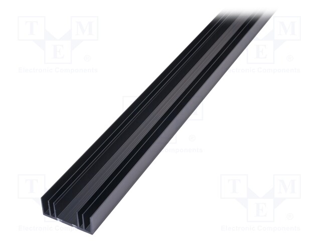 Heatsink: extruded; grilled; black; L: 1000mm; W: 65mm; H: 26.8mm