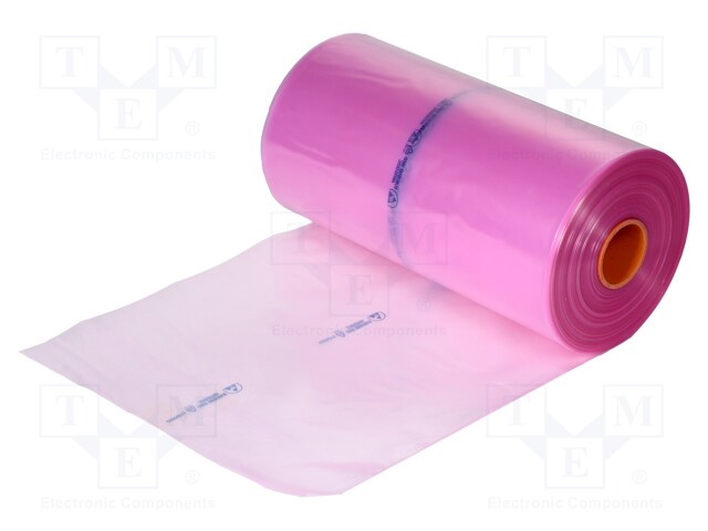 Protection bag; ESD; L: 250m; W: 500mm; Thk: 90um; EN 61340-5-1; pink