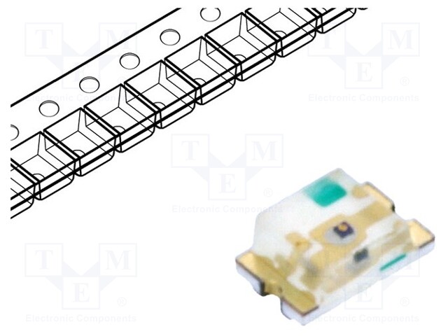 LED; SMD; 0805; green; 18÷35mcd; 2x1.25x0.8mm; 130°; 2÷2.4V; 20mA