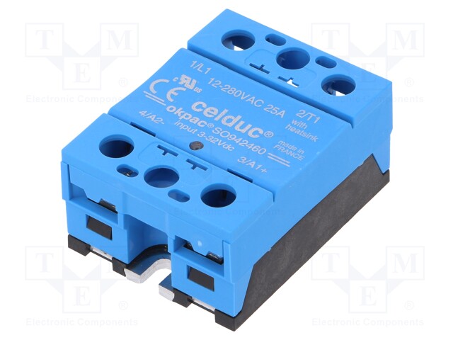 Relay: solid state; Ucntrl: 3÷32VDC; 25A; 12÷280VAC; -55÷100°C