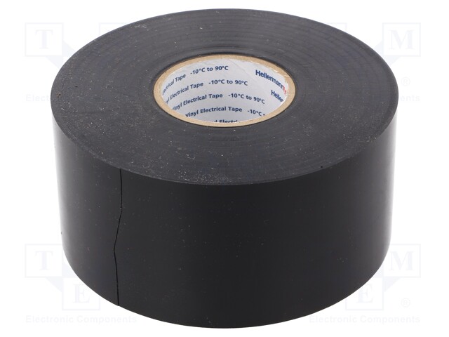 Tape: electrical insulating; W: 50mm; L: 30m; D: 0.25mm; black; 200%