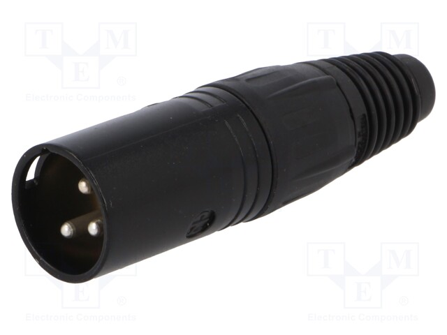 Plug; XLR; male; PIN: 3; straight; for cable; soldering; 16A; 3.5÷8mm