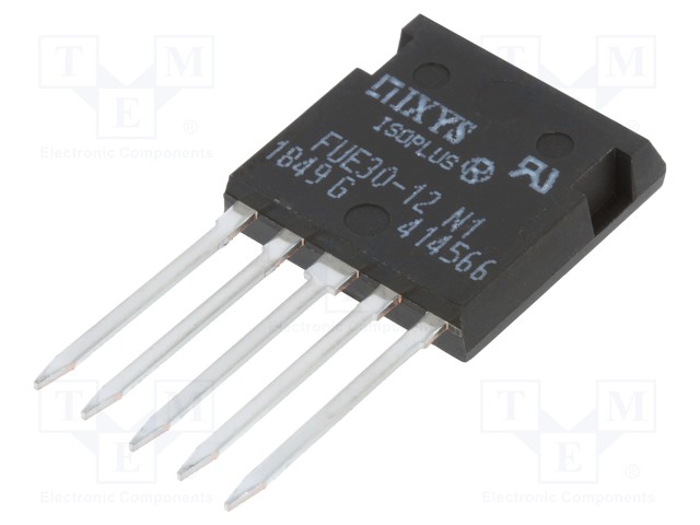 Three-phase bridge rectifier; Urmax: 1.2kV; If: 30A; Ifsm: 90A