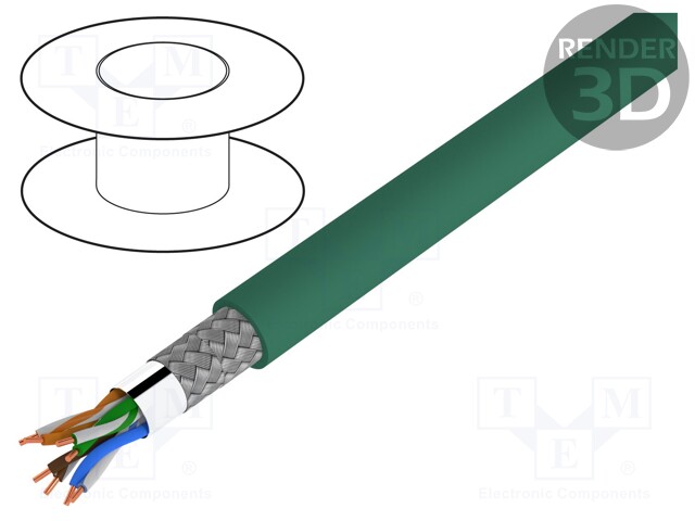 Wire; SF/UTP,ETHERLINE® Cat.5e FD; 5e; solid; Cu; 4x2x24AWG; PUR