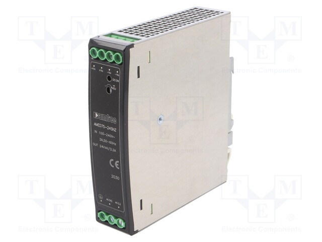 Power supply: switched-mode; 75W; 24VDC; 3.2A; 90÷264VAC; 370g