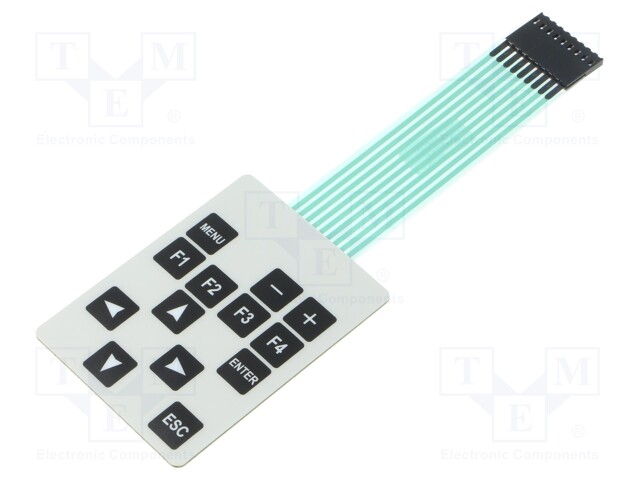 Keypad: membrane; No.of butt: 13; W: 54mm; Pitch: 2.54mm; L: 72mm