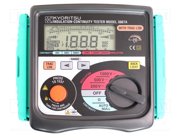 Meter: insulation resistance; LCD,bargraph,with a backlit