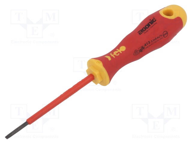 Screwdriver; insulated; slot; 2,5x0,4mm; ERGONIC®