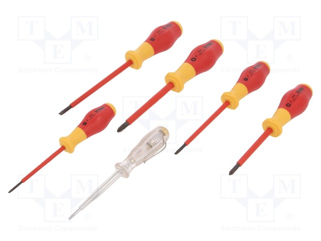 Kit: screwdrivers; Pcs: 5; insulated; 1kVAC; Phillips,slot