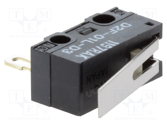 Microswitch SNAP ACTION; with lever; SPDT; 0.1A/30VDC; Pos: 2