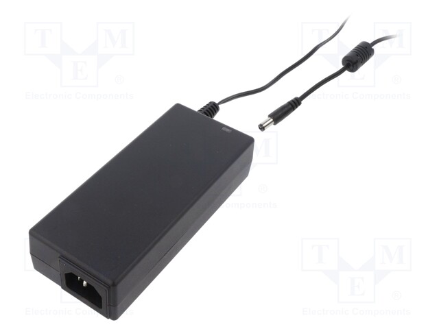Power supply: switched-mode; 48VDC; 1.87A; Out: 5,5/2,1; 90W; 88%
