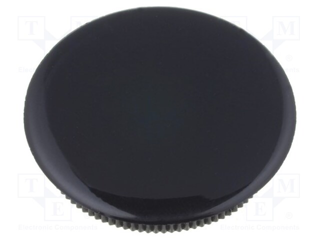 Cap; Colour: black; Mounting: push-in; Mat: plastic