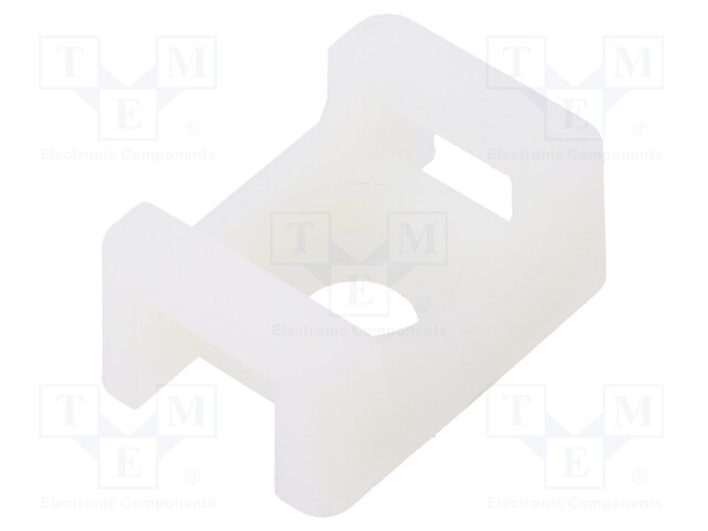 Screw mounted clamp; polyamide; natural; B: 6.3mm; H: 9mm; L: 23mm