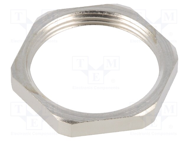 Nut; M32; brass; 36mm; Thread: metric; Pitch: 1.5; Plating: nickel