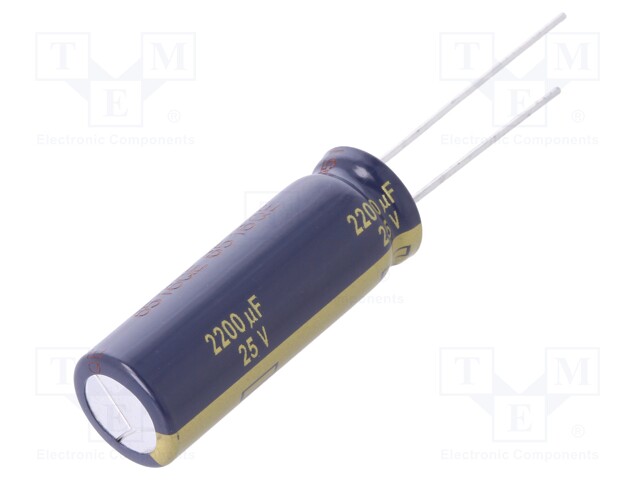 Capacitor: electrolytic; low impedance; THT; 2200uF; 25VDC; ±20%