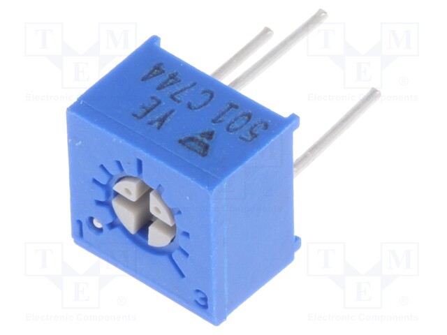 Potentiometer: mounting; single turn,horizontal; 500Ω; 500mW