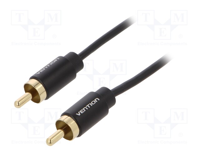 Cable; RCA plug,both sides; 2m; Plating: gold-plated; black