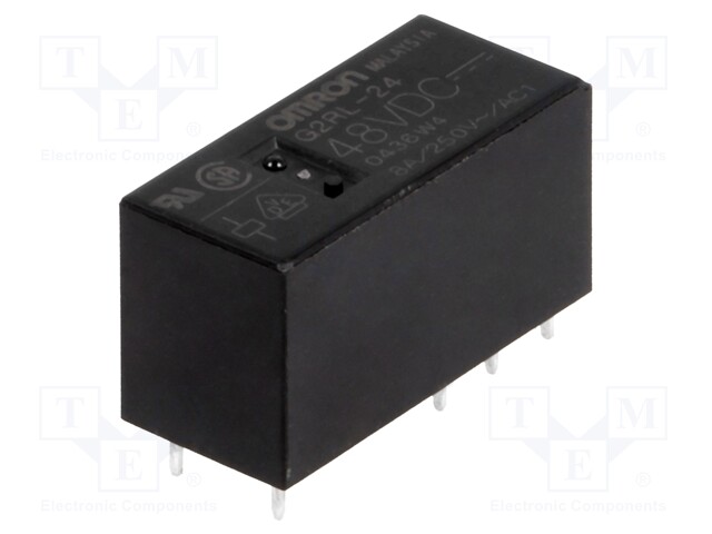 Relay: electromagnetic; DPDT; Ucoil: 48VDC; 8A/250VAC; 8A/24VDC